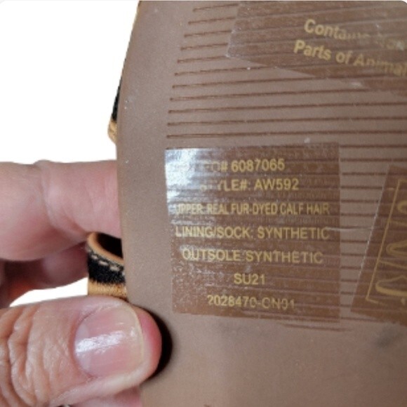 J Crew Calf Hair animal Print Slip on Sandal Size 7 brown black leopard style - Picture 6 of 8